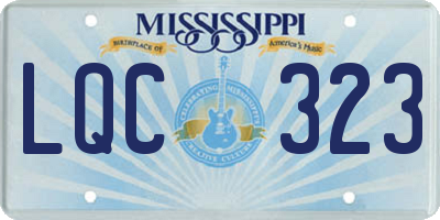 MS license plate LQC323
