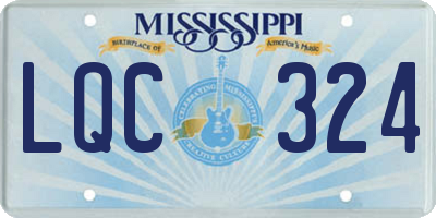 MS license plate LQC324