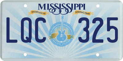 MS license plate LQC325