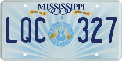 MS license plate LQC327