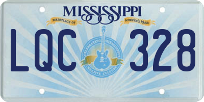 MS license plate LQC328
