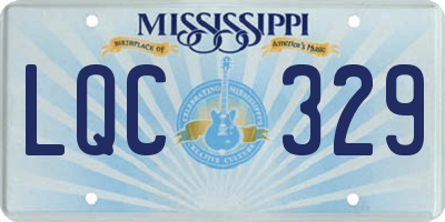 MS license plate LQC329