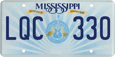 MS license plate LQC330
