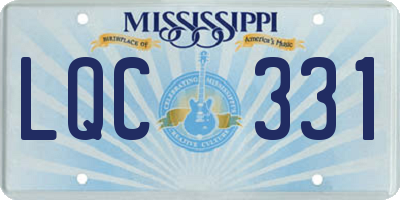 MS license plate LQC331
