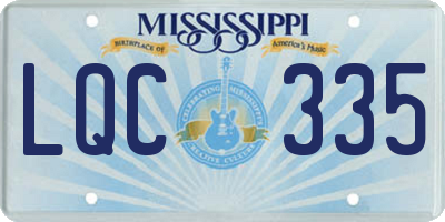 MS license plate LQC335