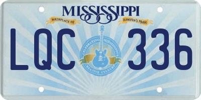 MS license plate LQC336