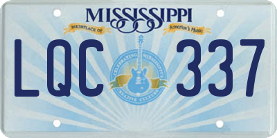 MS license plate LQC337