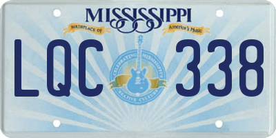 MS license plate LQC338