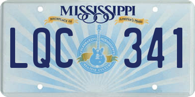 MS license plate LQC341