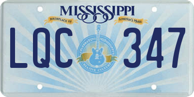 MS license plate LQC347