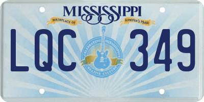 MS license plate LQC349