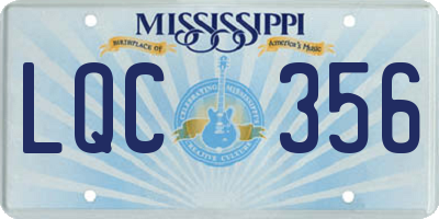 MS license plate LQC356