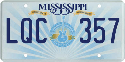 MS license plate LQC357