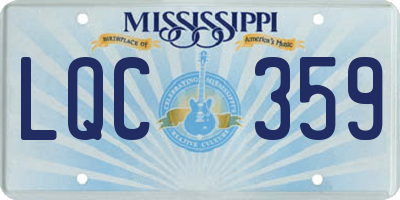 MS license plate LQC359