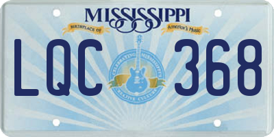 MS license plate LQC368