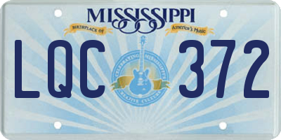 MS license plate LQC372