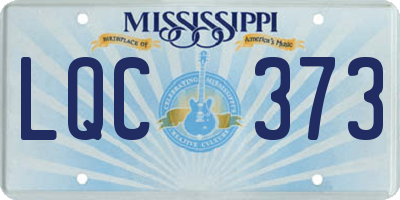 MS license plate LQC373