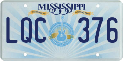 MS license plate LQC376