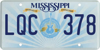 MS license plate LQC378