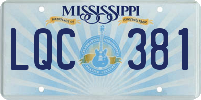 MS license plate LQC381