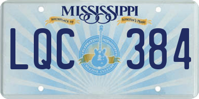 MS license plate LQC384