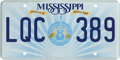 MS license plate LQC389