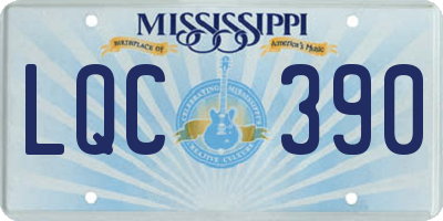 MS license plate LQC390