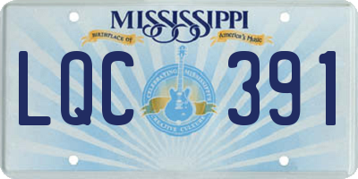 MS license plate LQC391