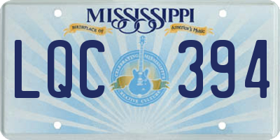 MS license plate LQC394