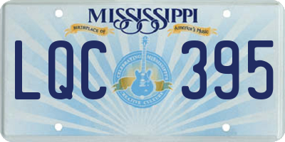 MS license plate LQC395
