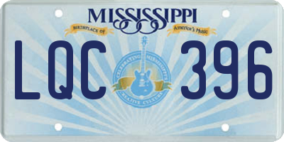 MS license plate LQC396