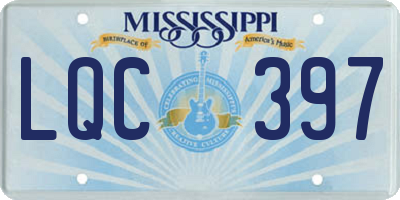 MS license plate LQC397