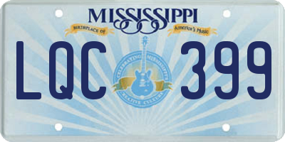 MS license plate LQC399