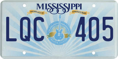 MS license plate LQC405