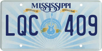 MS license plate LQC409