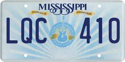 MS license plate LQC410