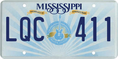MS license plate LQC411