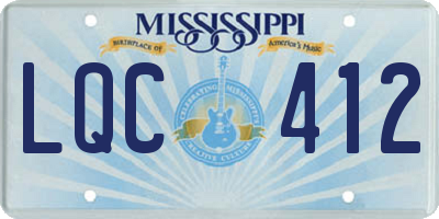 MS license plate LQC412
