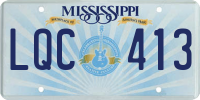 MS license plate LQC413