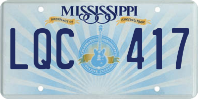 MS license plate LQC417
