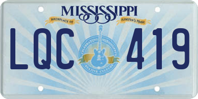 MS license plate LQC419