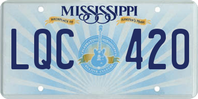 MS license plate LQC420