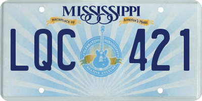 MS license plate LQC421