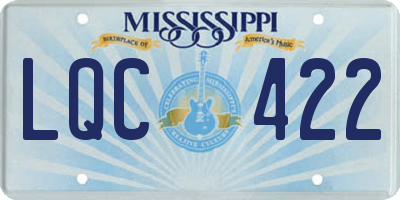MS license plate LQC422