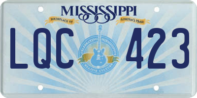 MS license plate LQC423
