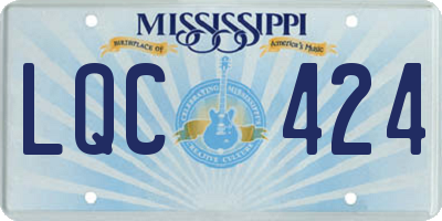 MS license plate LQC424