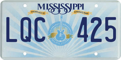 MS license plate LQC425