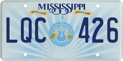 MS license plate LQC426