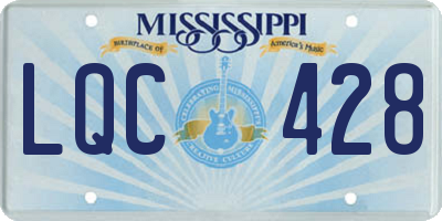 MS license plate LQC428