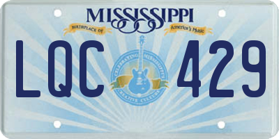 MS license plate LQC429